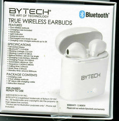 Bytech True Wireless Earbuds – White Bluetooth