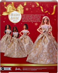 Barbie Holiday Signature Doll with Black Dress & Dollhouse Set
