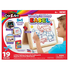 Cra-Z-Art 5-in-1 Wooden Tabletop Easel with Chalkboard & Dry Erase