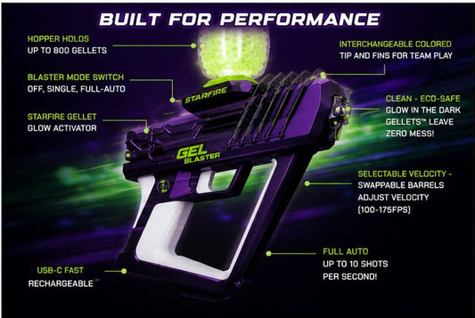 GEL BLASTER STARFIRE Purple Gel Blaster Toy Gun - Full Auto Electric AEG