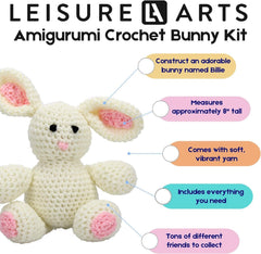 Leisure Arts Billie Bunny Crochet Kit – Beginner-Friendly Amigurumi