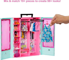 Barbie Closet Playset with 3 Outfits & Styling Accessories