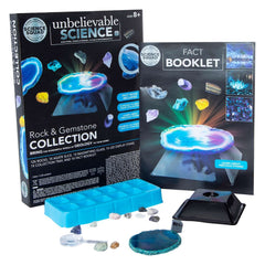 Unbelievable Science Rock & Gemstone Collection with LED Stand