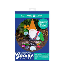 Leisure Arts Basics Boy Wood Gnome Craft Kit with Interchangeable Hats