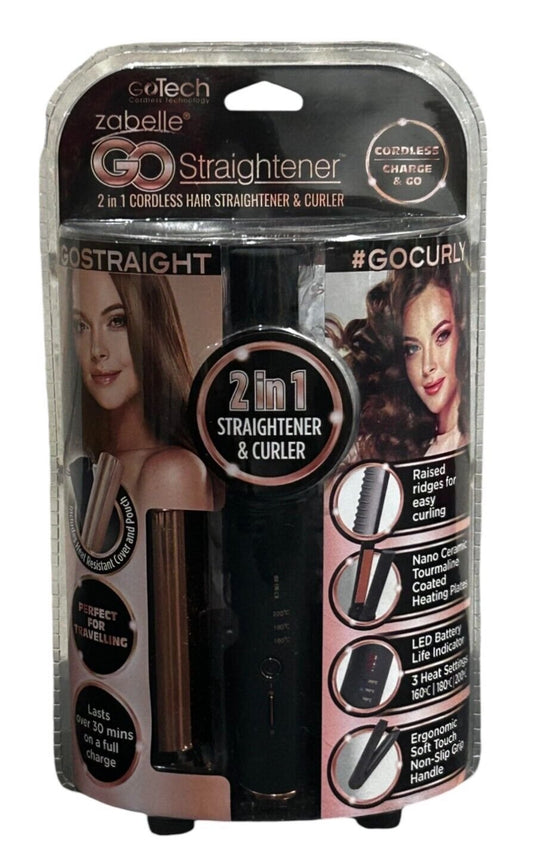 GoTeach Zabelle Go 2-in-1 Hair Straightener & Curler