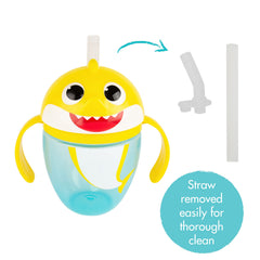 Pinkfong Baby Shark Straw Sippy Cup with Handles, 7 oz