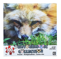 KI Puzzles 100 Piece Photographic Fox Jigsaw Puzzle
