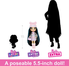 Mattel Barbie Extra Minis Winter Travel Doll with Snow Fashion Accessories