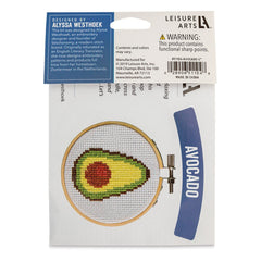 Leisure Arts Avocado Cross Stitch Kit – 4" Beginner-Friendly Set