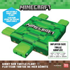 Intex Minecraft Ride-On Turtle Pool Float — Oversized 72"x72"