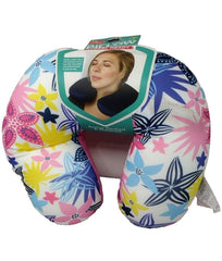 Trip Logic Plush Travel Pillow – White with Flowers, Neck Support