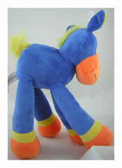 Beverly Hills Plush Donkey Rattle Toy | Blue & Orange | 11" Tall