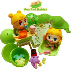 Pea Pod Babies Dinner & Bathtime Mini Collectible Doll 2-Pack