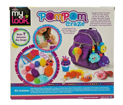 PomPom Craze Keychain Making Kit – Makes 7 Fuzzy Keychains