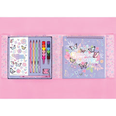 Make It Real Butterfly Sketchbook & Drawing 20-Piece Set