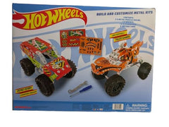 Hot Wheels Monster Trucks Build & Customize Metal Construction Kit, 2 Truck Set (Tiger Shark & Demo Derby), DIY Assembly Toy, Ages 6+