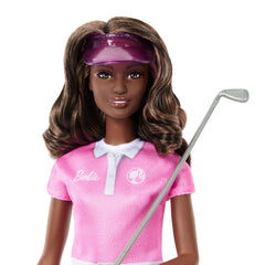 Barbie Golf Player Brunette Doll with Pink Outfit & Golf Club