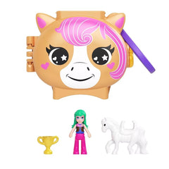 Polly Pocket Cuddly Toys Horse Compact Playset with Micro Doll