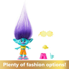 Mattel Trolls Band Together Hair Pops Branch Small Doll with Accessories