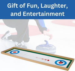 Meridian Point Tabletop Curling Game – Real Wood Indoor Game