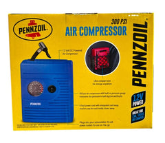 Pennzoil 12V Portable Air Compressor – 300 PSI, Red or Blue