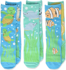 DEMDACO Story Time Under the Sea Knee High Socks | Toddler 3-Pack
