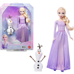 Mattel Disney Frozen Elsa Fashion Doll with Olaf Snowman Figure