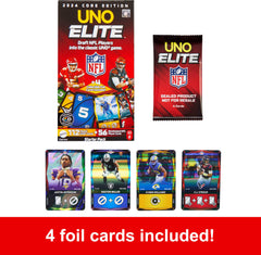 Mattel UNO Elite NFL Card Game 2024 with 4 Collectible Foil Cards