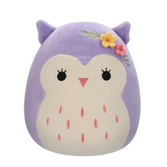 Squishmallows 12" Holly the Purple Owl Easter Plush with Flower Pin