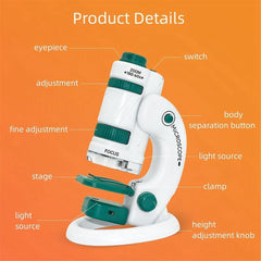 HunSon Portable Microscope Set – 60–180x Zoom for Kids & Explorers