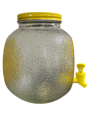 Circle Glass 1 Gallon Lemon Glass Drink Dispenser with Spigot