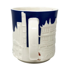 Starbucks Shanghai 3D Skyline Relief Coffee Mug Blue & White 16 oz