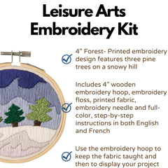 Leisure Arts 4" Snowy Forest Embroidery Kit – Beginner