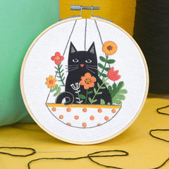 Dimensions Cat Planter Needlepoint Embroidery Kit for Beginners, 6"