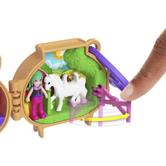Polly Pocket Cuddly Toys Horse Compact Playset with Micro Doll
