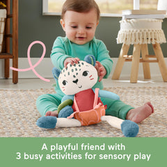 Fisher-Price Planet Friends Snow Leopard Sensory Plush for Babies