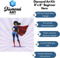Diamond Art by Leisure Arts Hero Diamond Painting Kit, 8"x8"