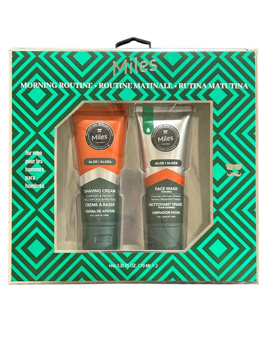 Miles Morning Routine For Men – Shaving Cream & Face Wash 2-Pack