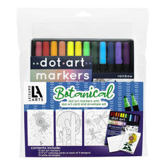 Leisure Arts Botanical Dot Art Card & Envelope Kit – 36pc
