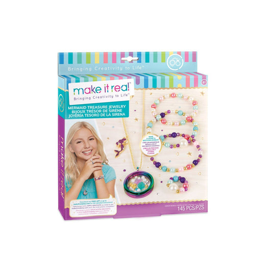 Make It Real Mermaid Treasure Kids Jewelry Making Kit