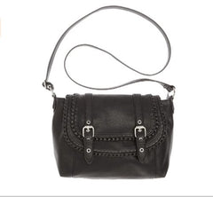 Kensie Belle Messenger Bag – Classic Black Pebbled Crossbody