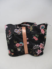 Allegro Cosmetic Bag Set of 3 — Black & Coral Organizer Pouches
