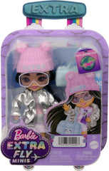 Mattel Barbie Extra Minis Winter Travel Doll with Snow Fashion Accessories