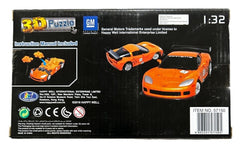 Happy Well 3D Puzzle Corvette C6R Model Car | Orange | 62 Pcs