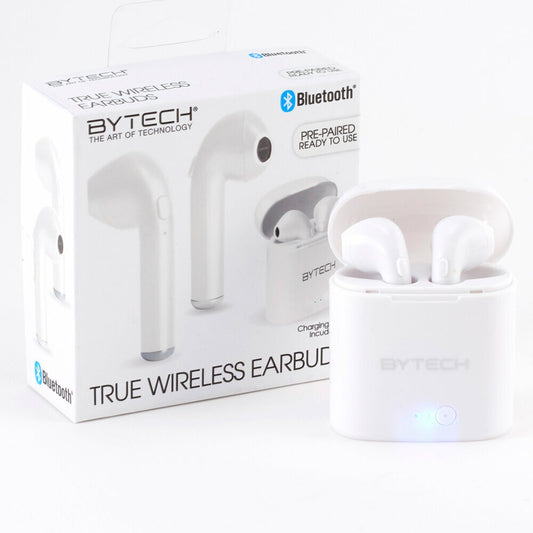 Bytech True Wireless Earbuds – White Bluetooth