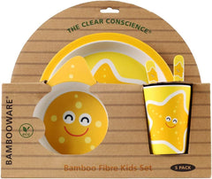 The Clear Conscience Bamboo Kids Dinnerware Set – Starfish, 5 Pc