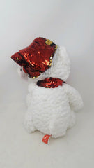 Gitzy 12" Flip Sequin Teddy Bear with Hat & Scarf – Red