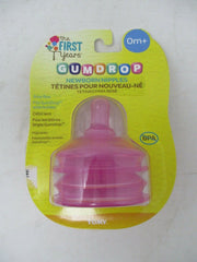 The First Years GumDrop Wide Neck Replacement Nipples, Slow Flow, 2-Pack