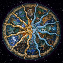 Zodiac Horoscopes 500 Piece Round Jigsaw Puzzle – 12 Signs