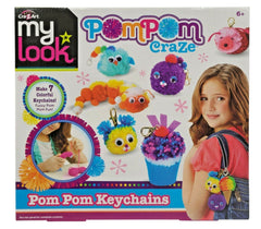 PomPom Craze Keychain Making Kit – Makes 7 Fuzzy Keychains